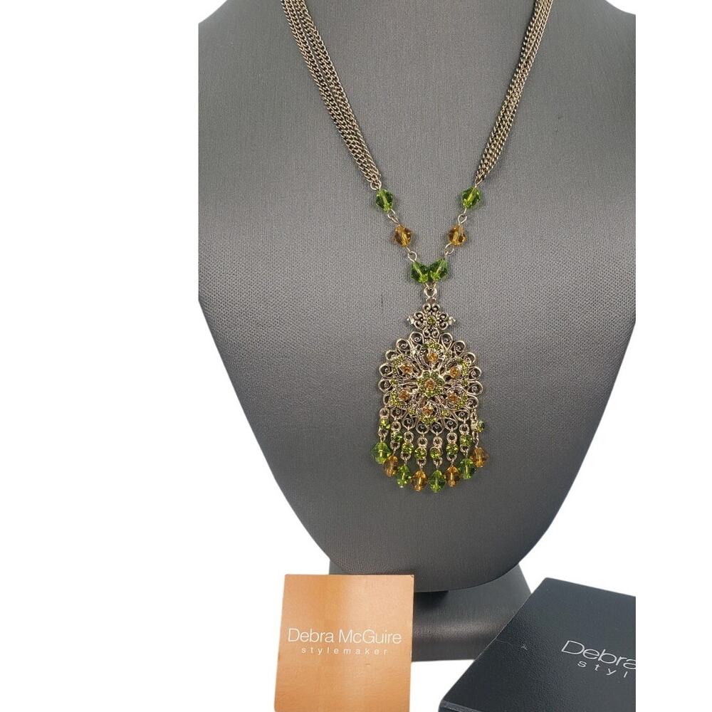 Vintage Debra McGuire Stylemaker Multi Strand Ornate Drop Necklace -Original Box